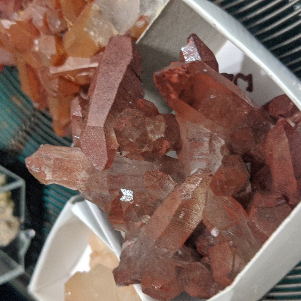 Red Lemurian Quartz crystal cluster - super rare high spiritual energy